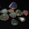 Clearance 13.10 cts - Ethiopian Opal Faceted Tear Drops Cabochon nice fire - huge size - 6x9 - 10x13 mm approx 11pcs